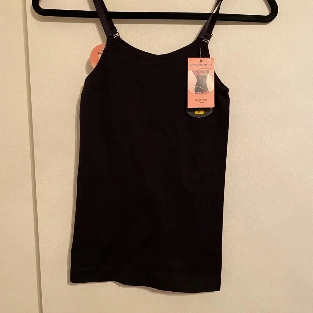 Shapemint Essential Scoop Neck Cami Black Woman’s Shape Wear Size M